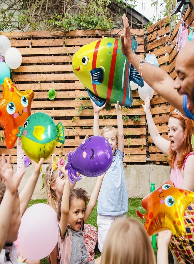 Hokilands بالونات سمكة البخاخ الكرتونية اللطيفة، زينة حفلات أسماك عالم البحار، عبوة من 6 بالونات فويل على شكل سمكة البخاخ، بالونات على شكل كرة أرضية لحيوانات المحيط، لوازم حفلات حيوانات البحر للأطفال، أعياد الميلاد، حفلات الزفاف - Image 4